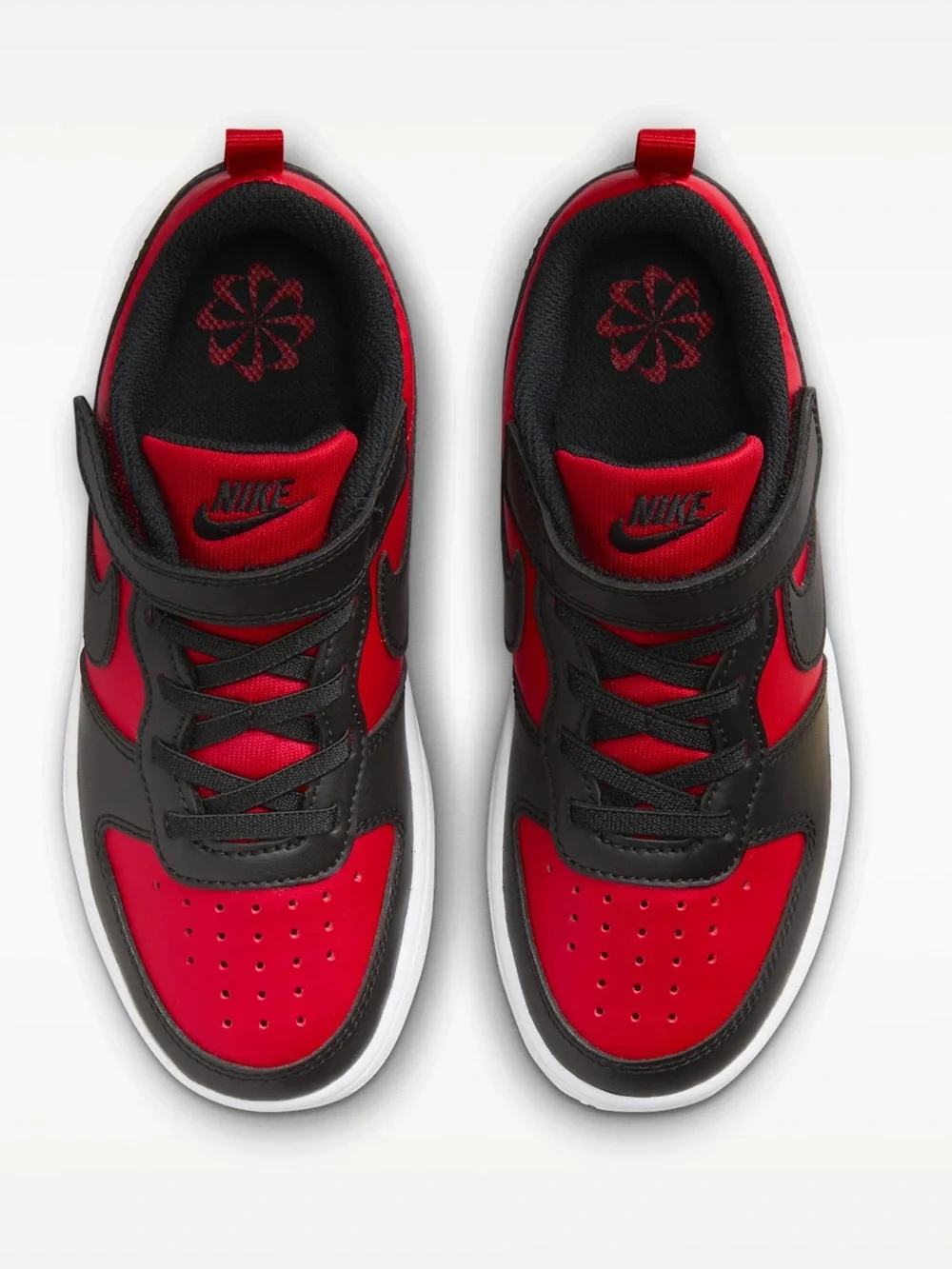 Nike - Unisex Court Borough Low Recraft Sneakers - Size 2Y - Red & Black